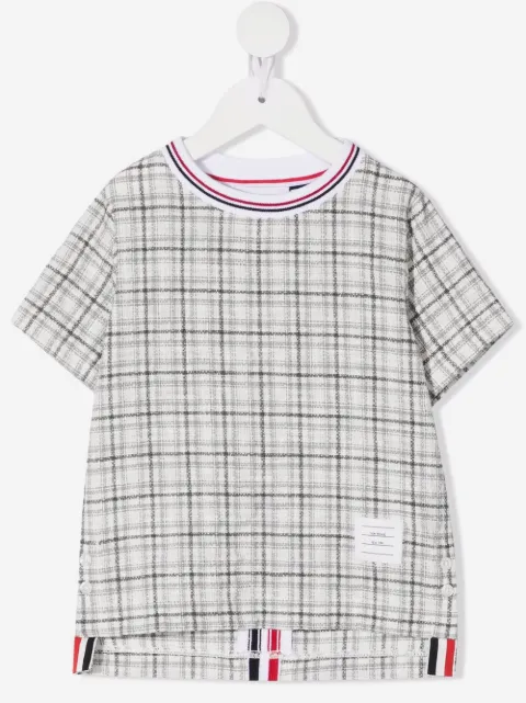 Thom Browne Kids jersey short-sleeve tweed T-shirt