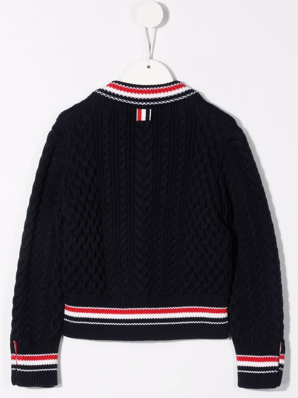 Image 2 of Thom Browne Kids RWB Cricket Cable sweater