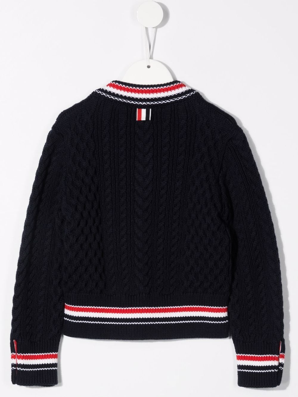 Thom Browne Kids Kabelgebreide trui - Blauw