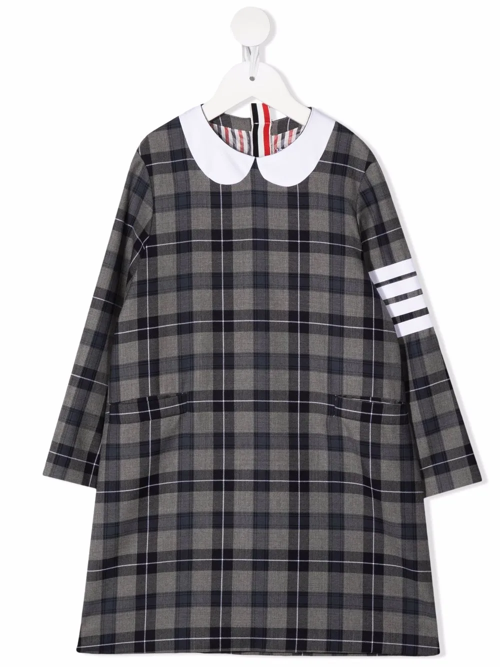 

Thom Browne Kids vestido a cuadros tartán - Gris