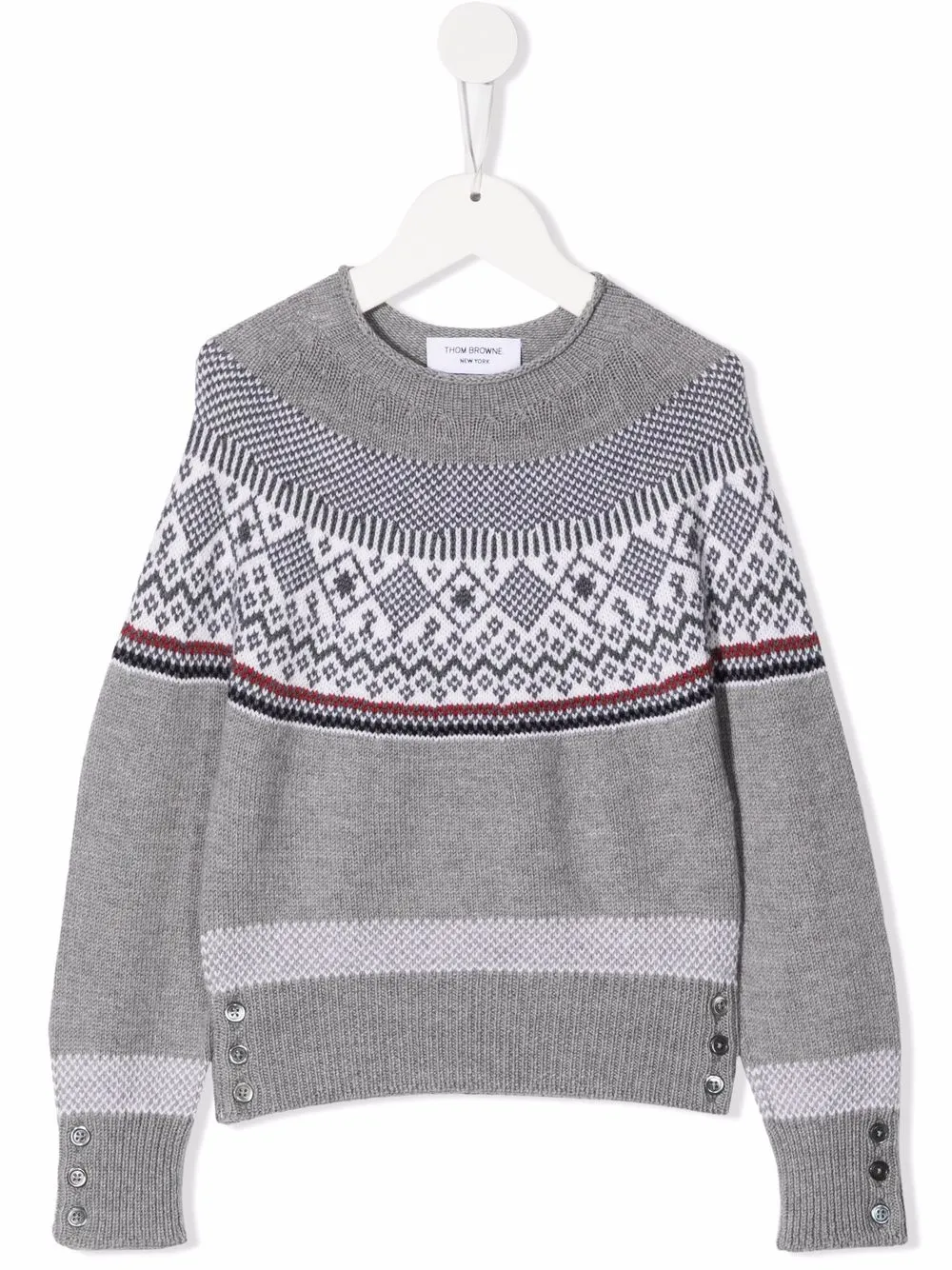 

Thom Browne Kids fair isle wool jumper - Grey