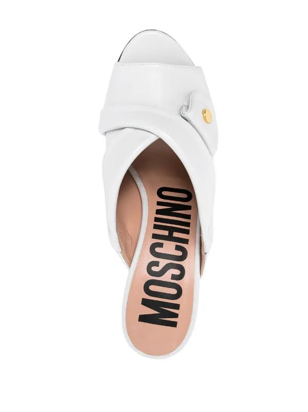 Moschino open-toe Leather Sandals White FARFETCH IN