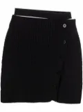 ANDREĀDAMO cut-out high-waist knitted skirt - Black
