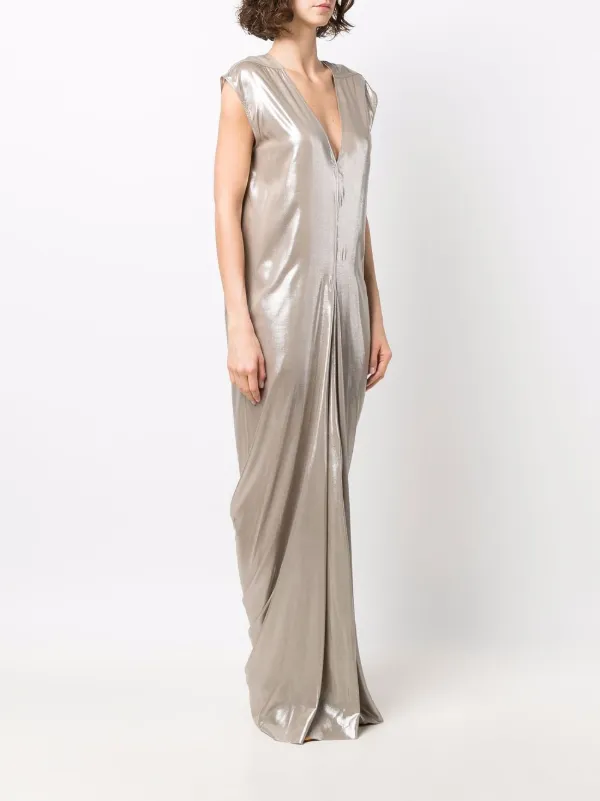 Rick Owens lobster-cut Sleeveless Gown | Silver | FARFETCH