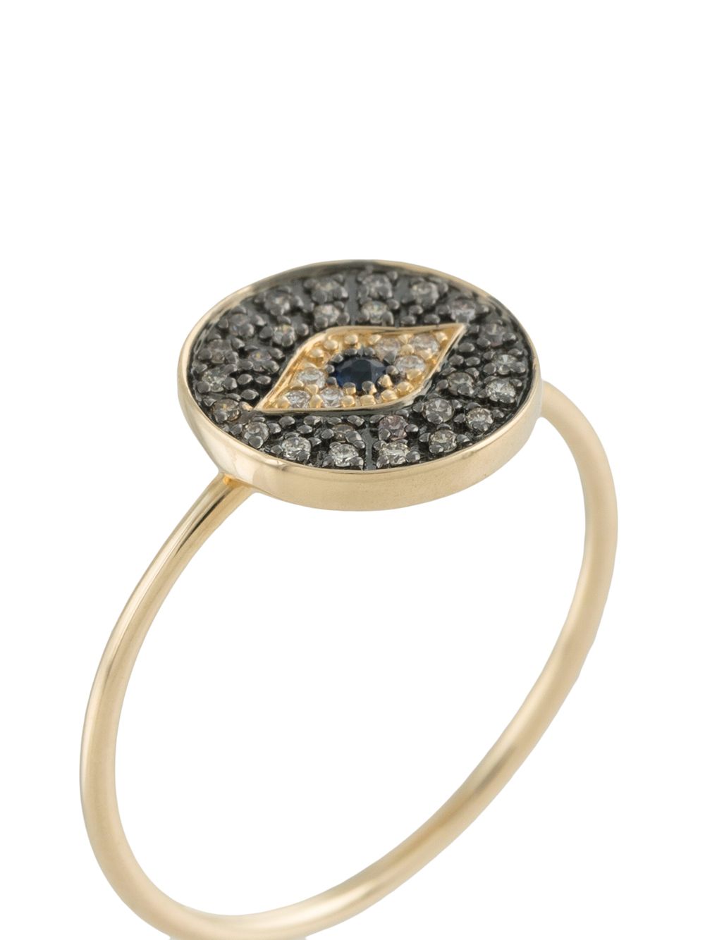 фото Sydney evan 14kt yellow gold evil eye medallion diamond ring