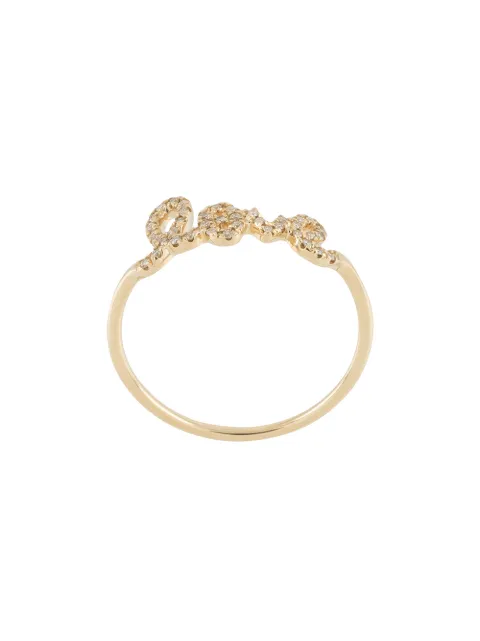 Sydney Evan anillo Love Script en oro amarillo de 14kt con diamantes