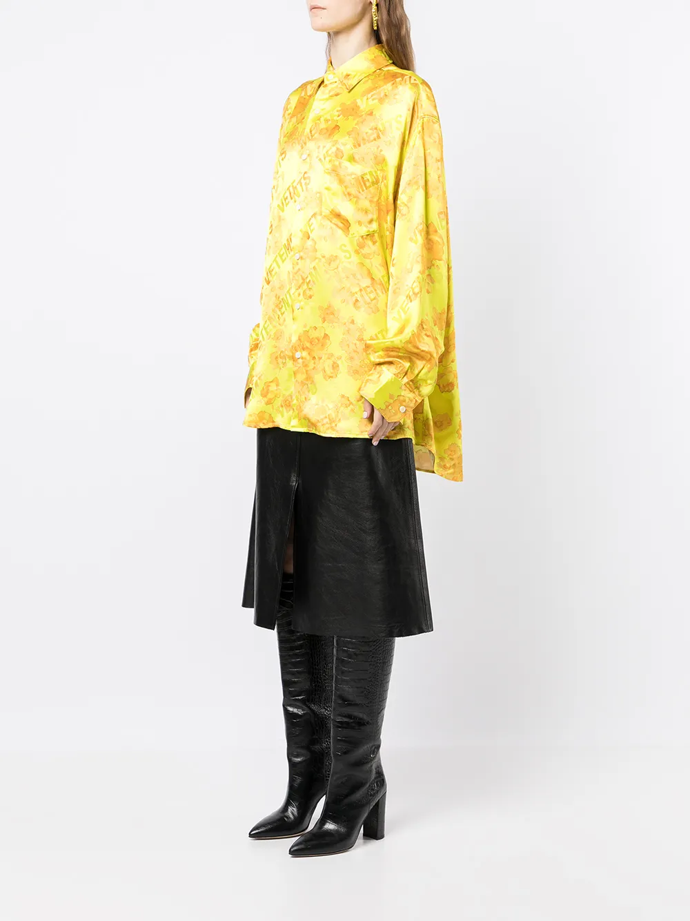 фото Vetements рубашка с цветочным принтом