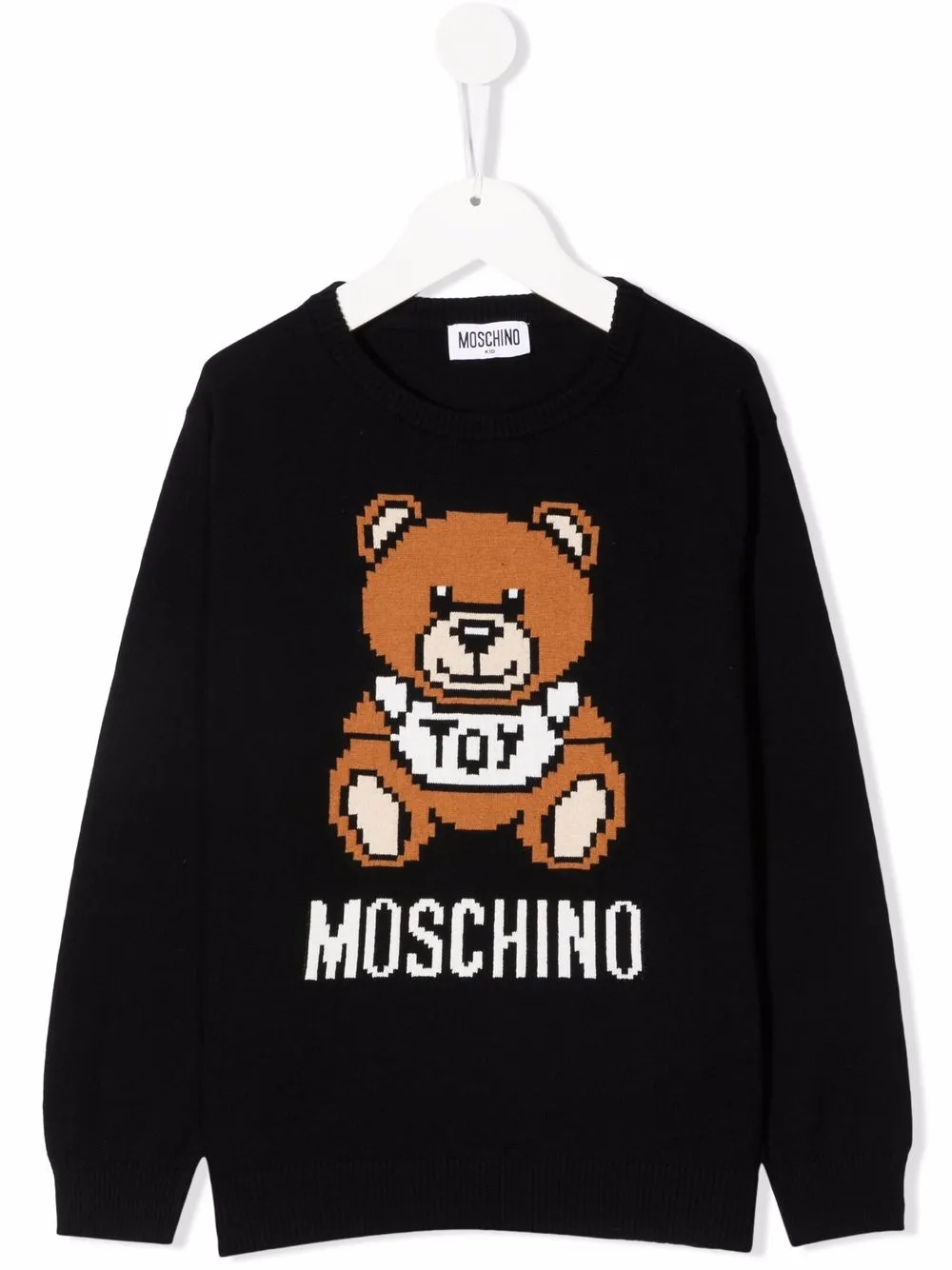 

Moschino Kids suéter con logo pixelado - Negro