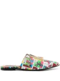 Moschino comics-print flat slippers - White