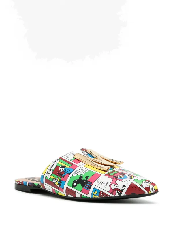 【関税＆送料込み】Moschino Slippers With Decoration Moschino Slippers With Decoration in Black | Lyst