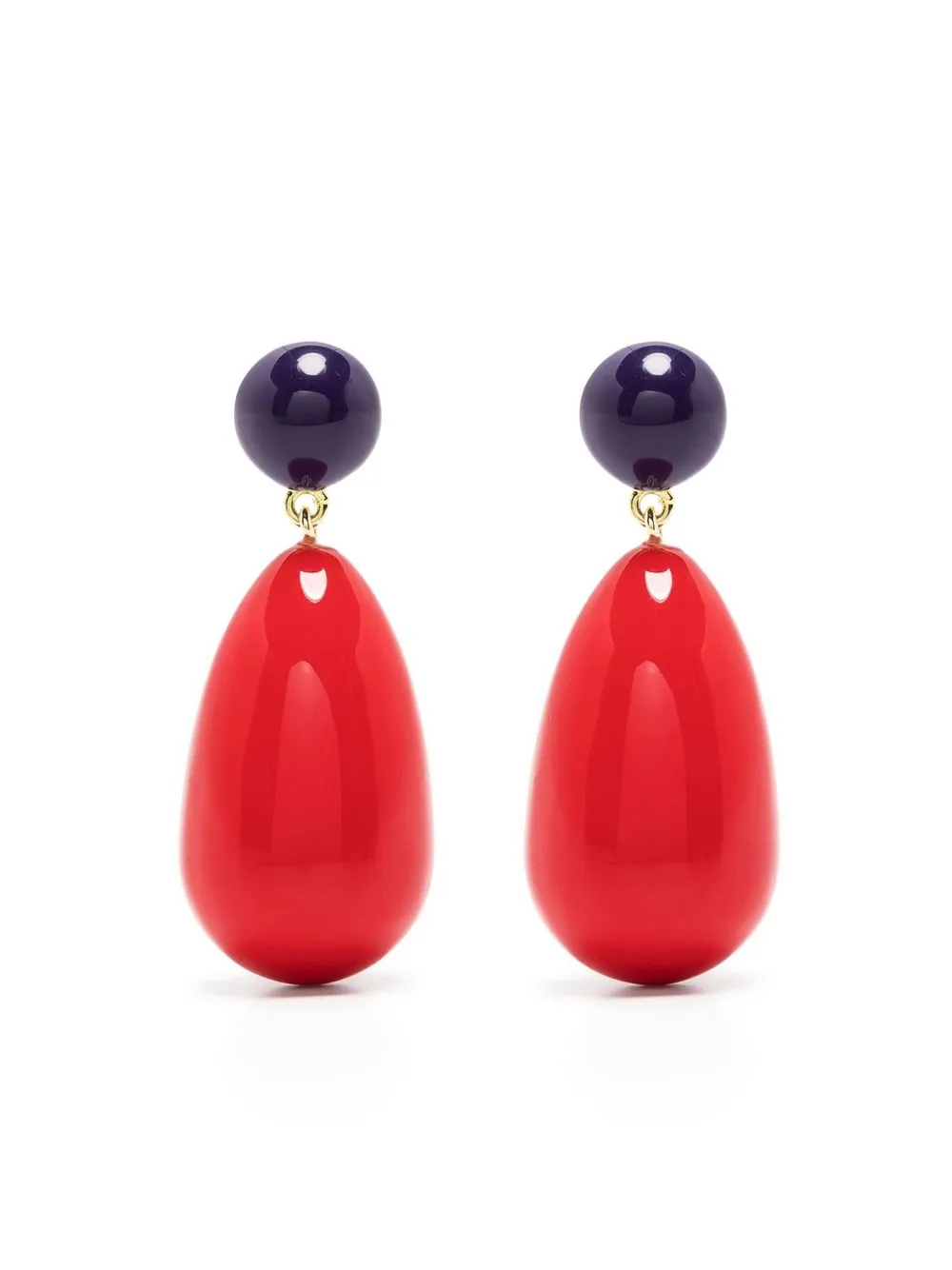 

Eshvi drop-design earrings - Red