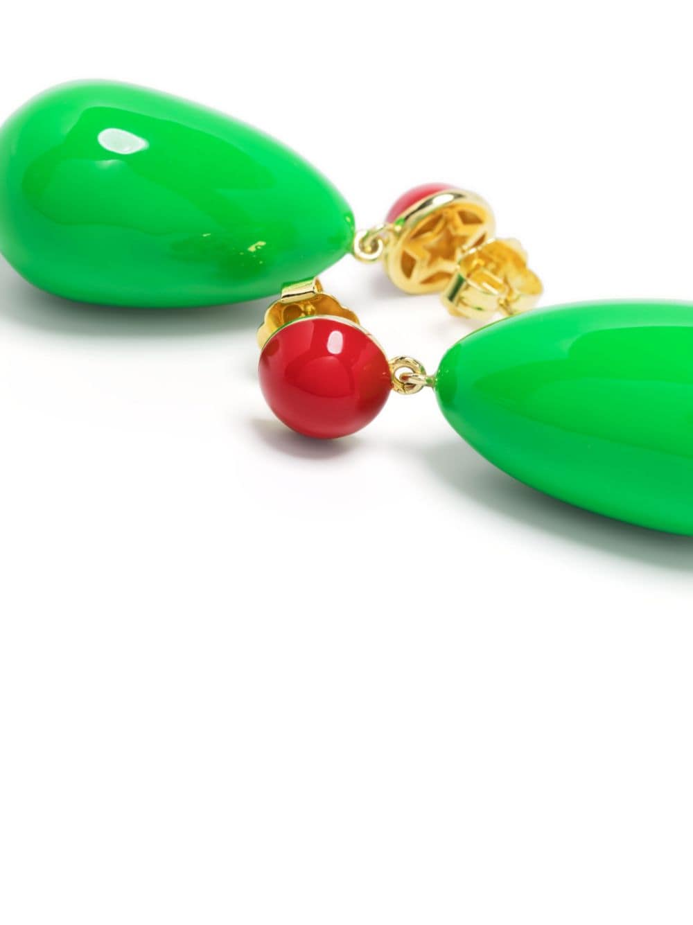 Shop Eshvi Two-tone Drop Earrings In Green