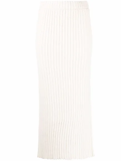 By Malene Birger تنورة 'كيليا أوف' بحياكة مضلعة