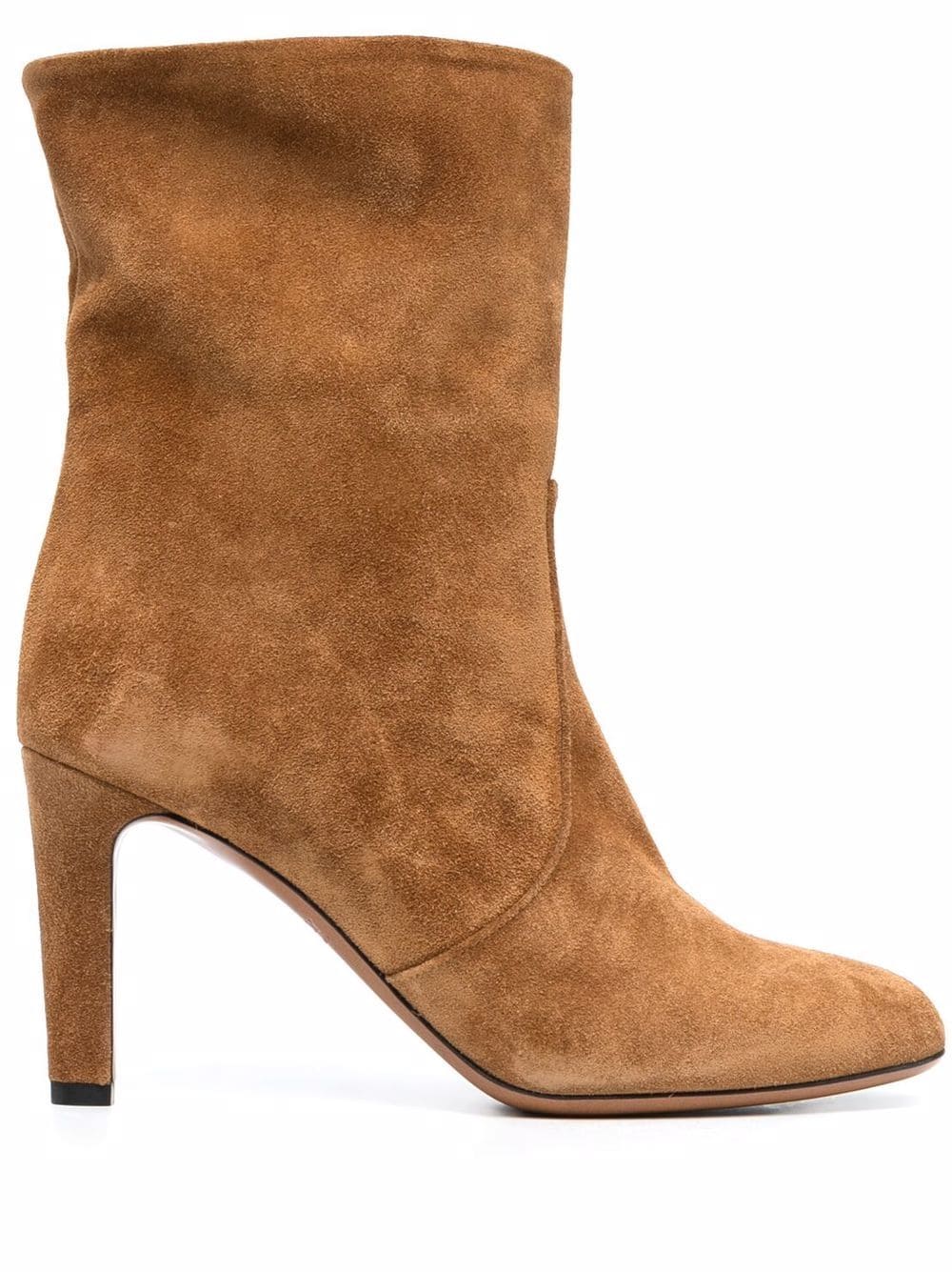 heeled suede boots