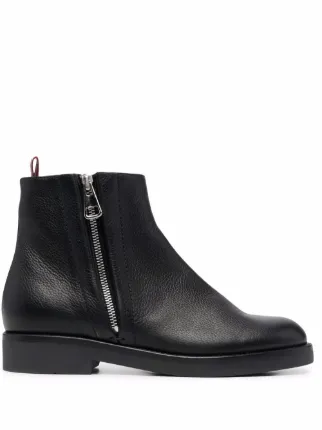 Bally Black retailer Leather Side Zipper Boots