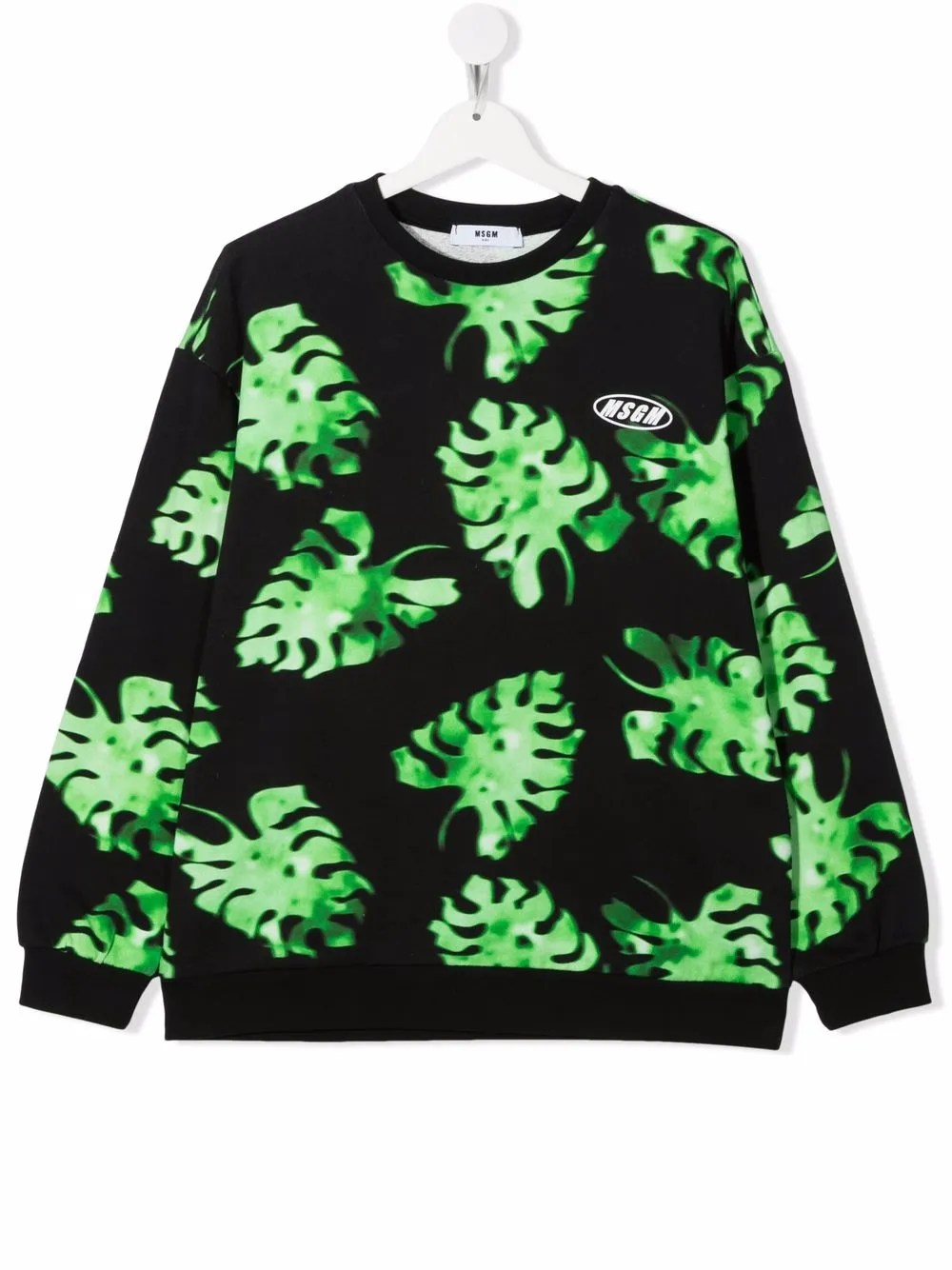 

MSGM Kids sudadera con follaje estampado - Verde