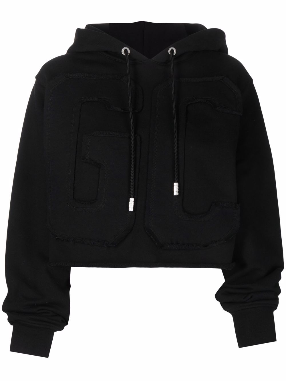 фото Gcds logo-embroidered cropped hoodie