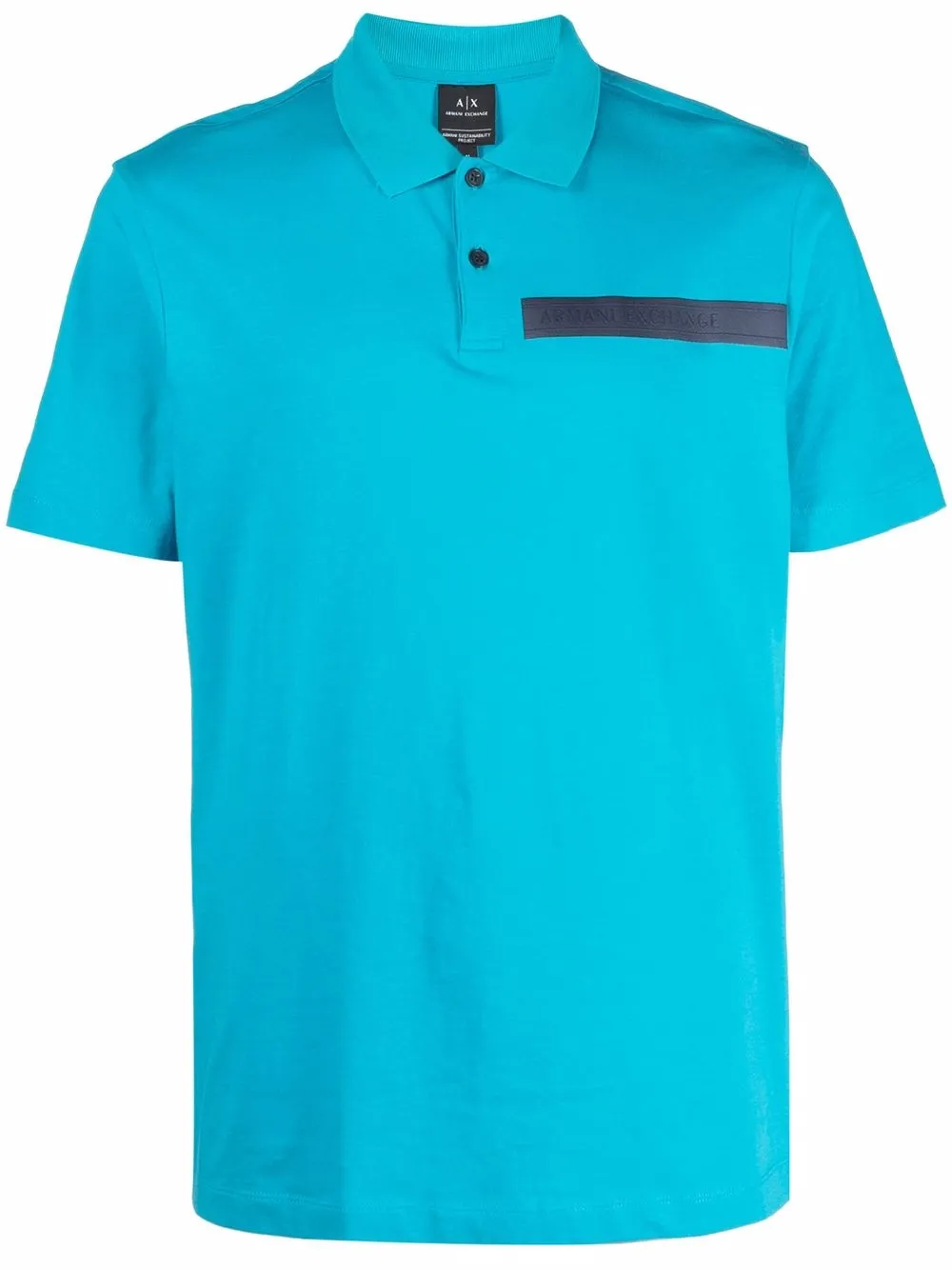 

Armani Exchange logo-print polo shirt - Blue