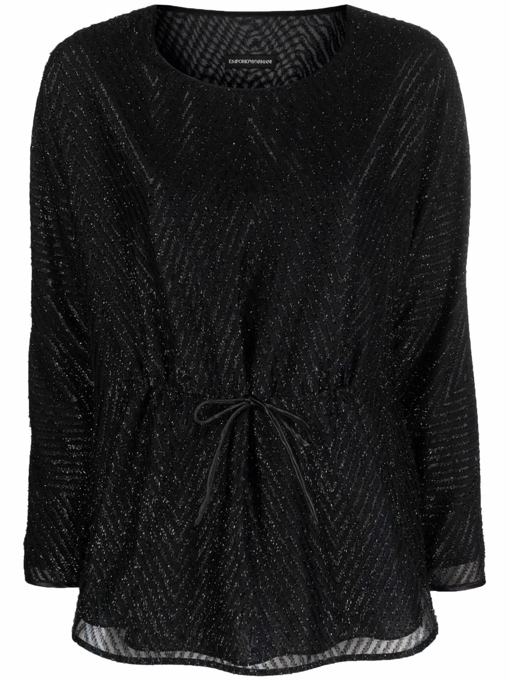 

Emporio Armani tie-waist zig-zag blouse - Black