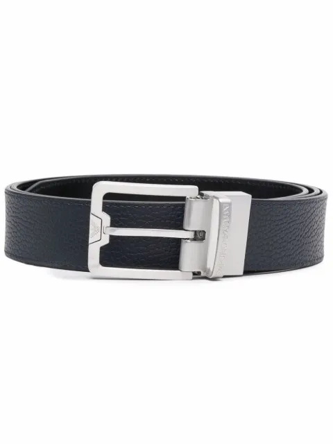 Emporio Armani square-buckle leather belt