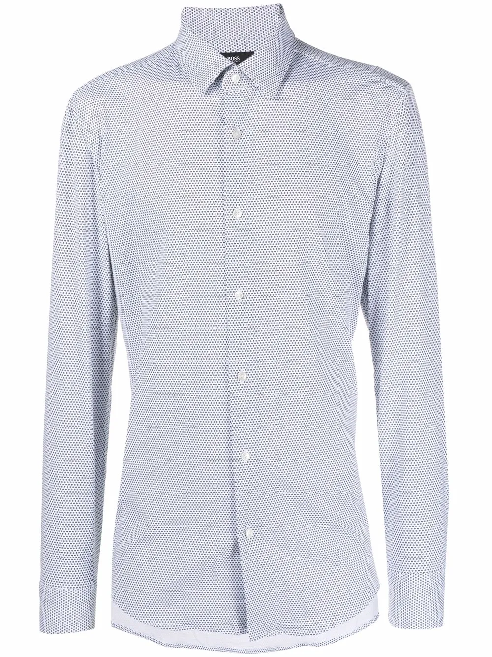 

BOSS long-sleeve spot-print shirt - White
