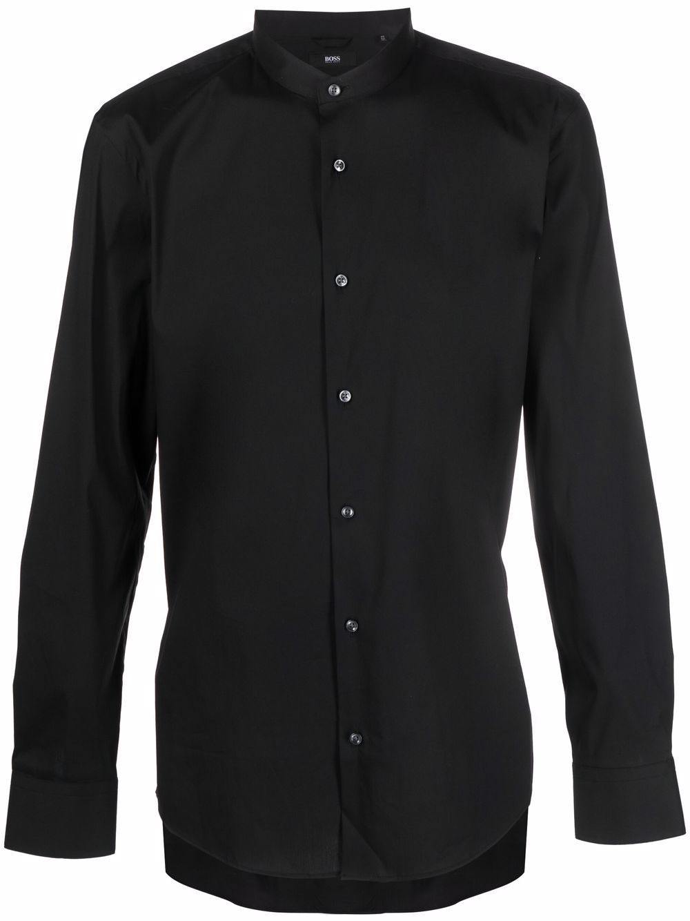 Shop BOSS long-sleeve collarless shirt with Express Delivery - FARFETCH