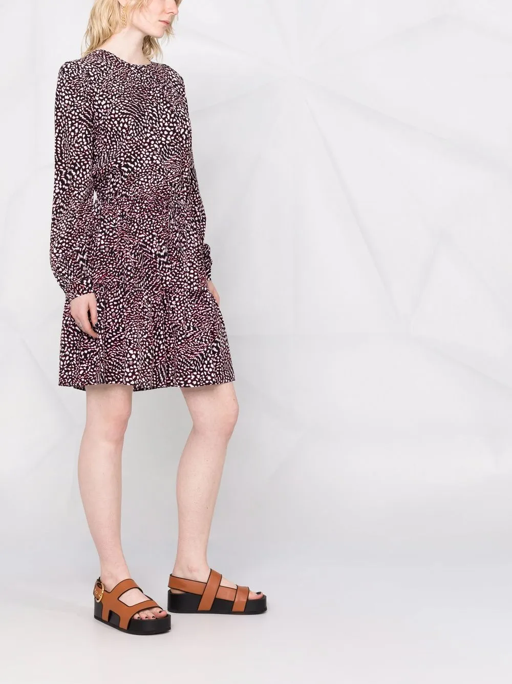 фото Tommy hilfiger платье мини с абстрактным узором и поясом