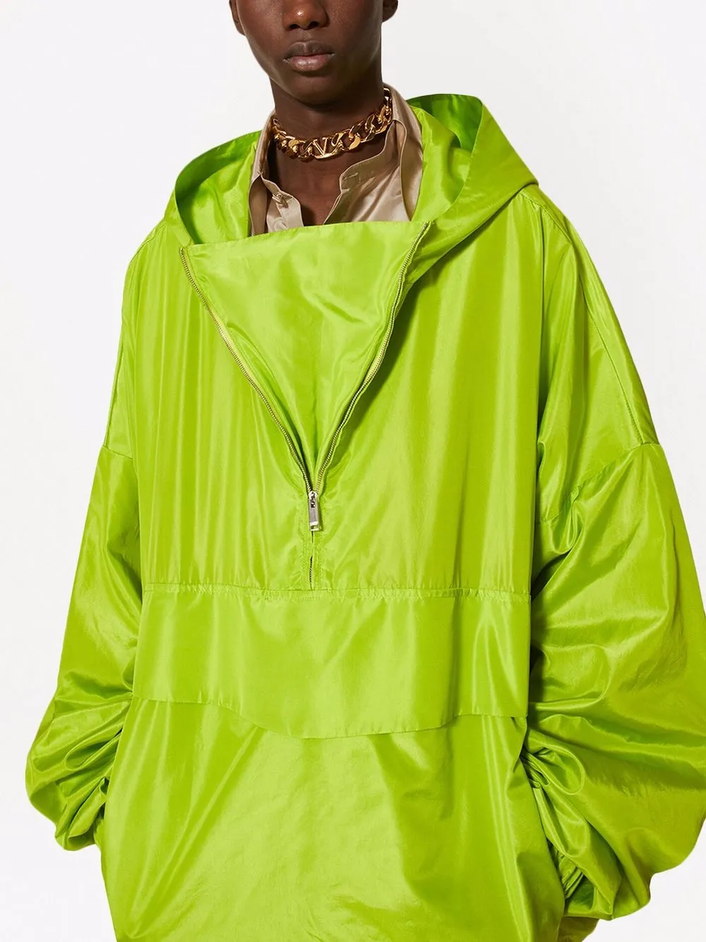 Long-Sleeve Hooded Coat