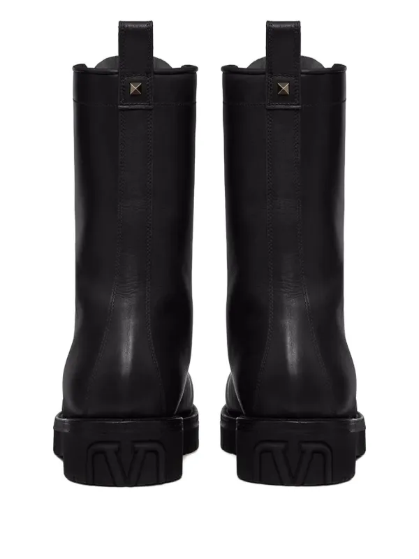 靴 VALENTINO GARAVANI 34 Valentino Garavani XCOMBAT Leather Boots | Black | FARFETCH SG