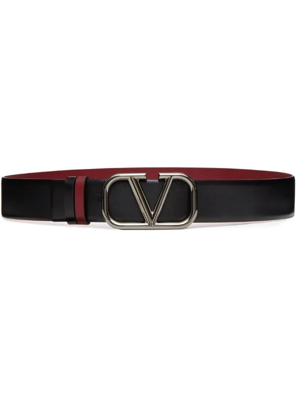 VALENTINO Vロゴ シグネチャー リバーシブルベルト　ブラック　メンズ Valentino Garavani Vロゴ シグネチャー リバーシブル ベルト