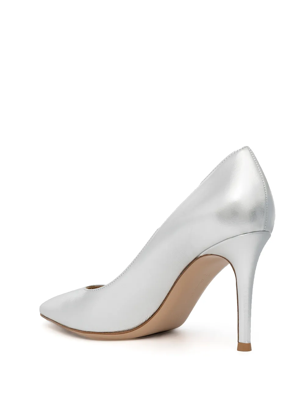 Gianvito Rossi 85mm metallic leather pumps Silver