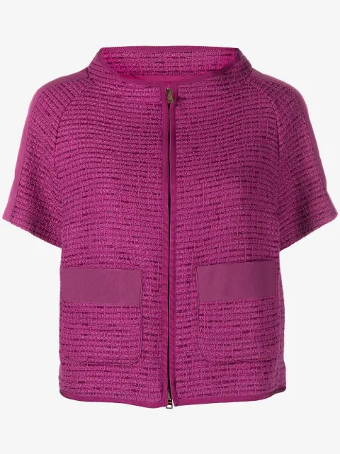 Herno short-sleeve tweed jacket