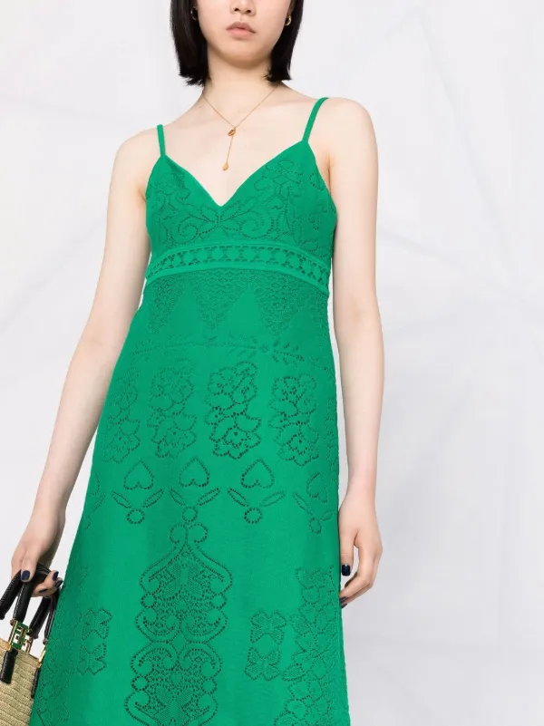 Valentino Garavani Heavy Lace Long Dress | Green | FARFETCH Valentino Garavani Heavy Lace Long Dress | Green | FARFETCH