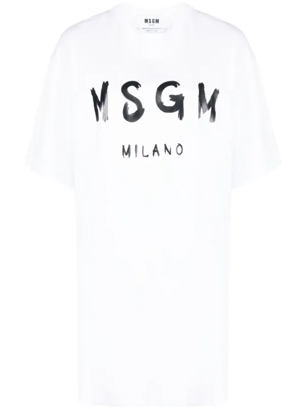 MSGM t-shirt dress in white size hot xs