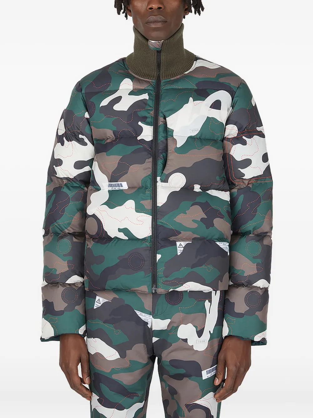 KANGHYUK camouflage quilted puffer jacket Groen