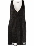 GANNI beaded step-hem shift dress - Black