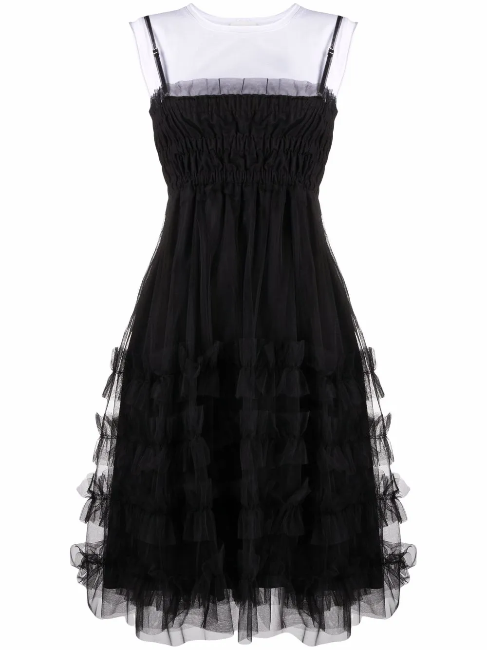

P.A.R.O.S.H. vestido de tul fruncido - Negro