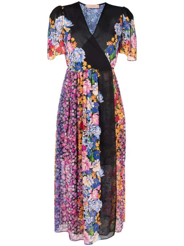 Vestido midi cruzado con motivo floral TWINSET por 309€ - Compra online  SS22 - Devolución gratuita y pago seguro