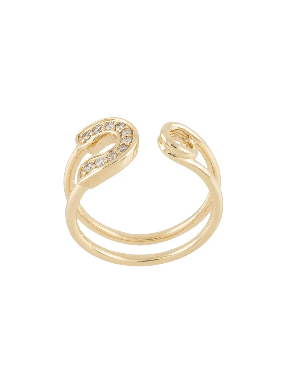 

Sydney Evan anillo Safety Pin en oro amarillo de 14kt con diamantes - Dorado
