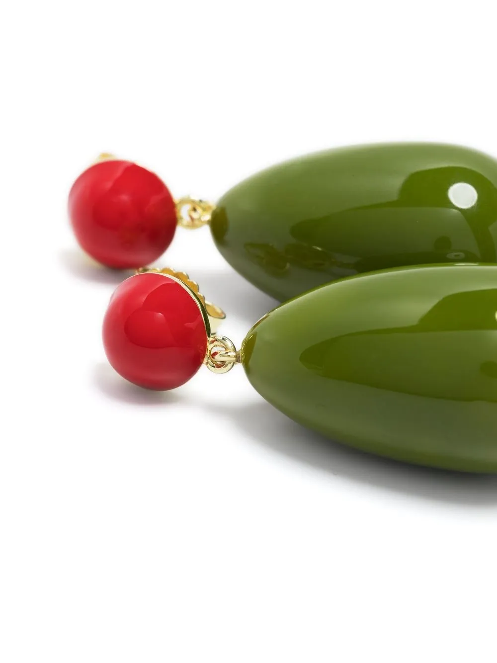 Eshvi Drop-design Earrings In Green