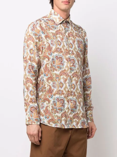 ETRO Linen paisley-print Shirt - Farfetch