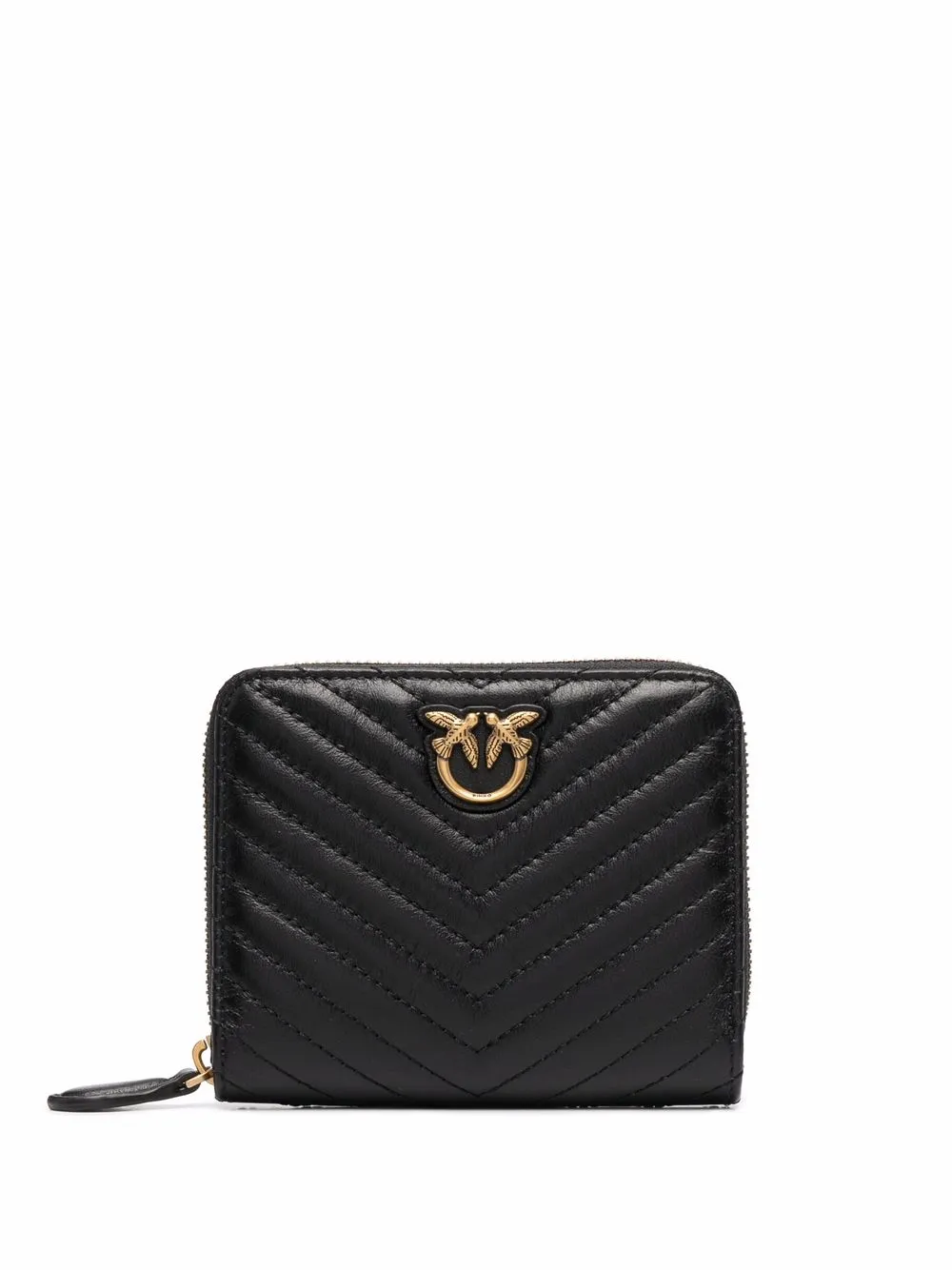 

PINKO Love Birds-embellished quilted wallet - Black