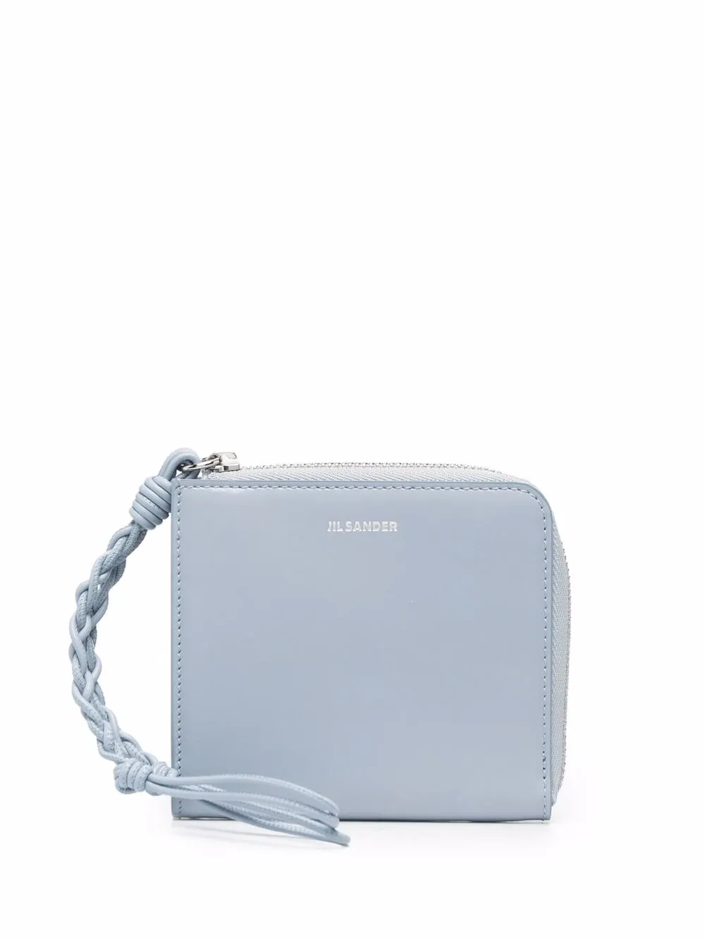 

Jil Sander braided-handle leather cardholder - Blue