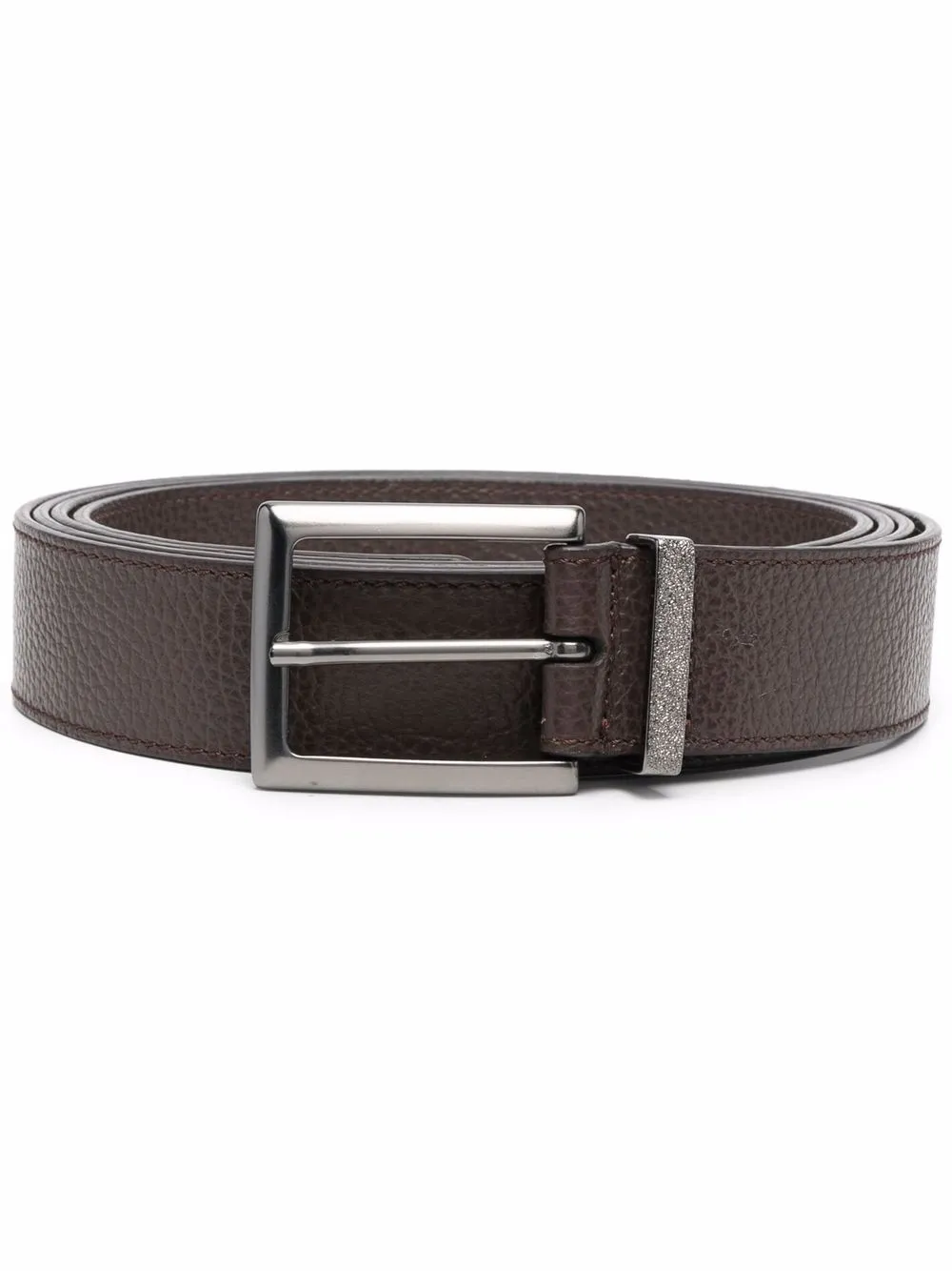 

Fabiana Filippi grained buckle-fastening belt - Brown