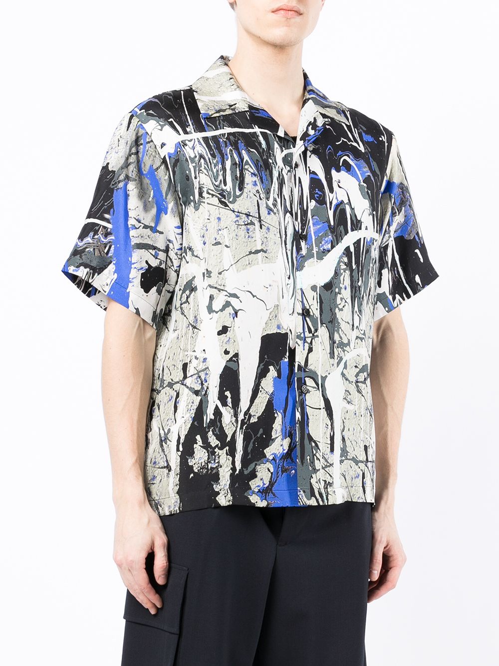 AMIRI paint-splatter Bowling Shirt - Farfetch