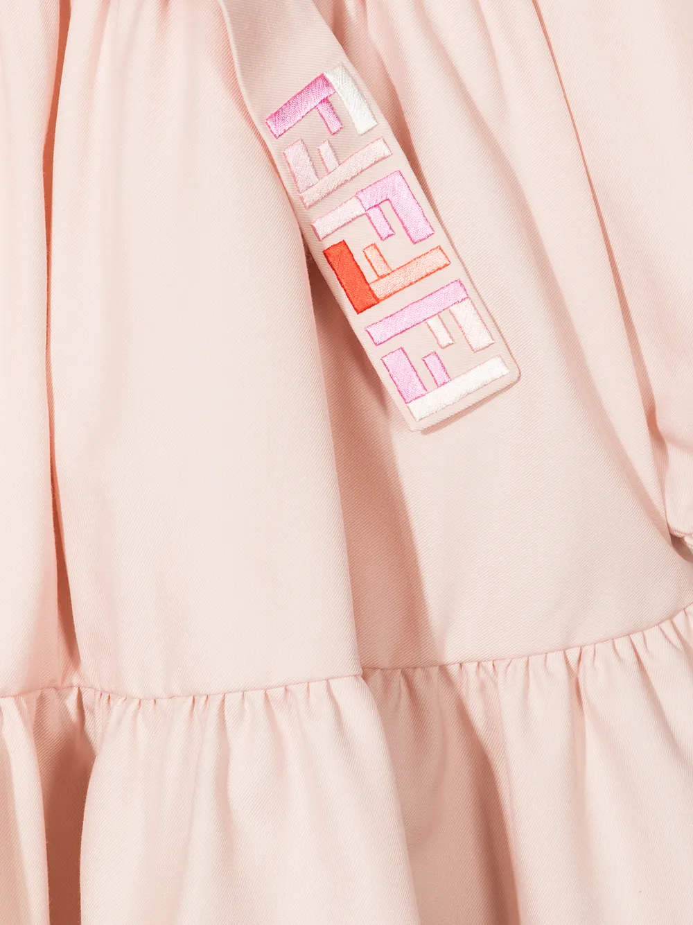 Shop Fendi Puff-sleeve Belted Dress In Pink