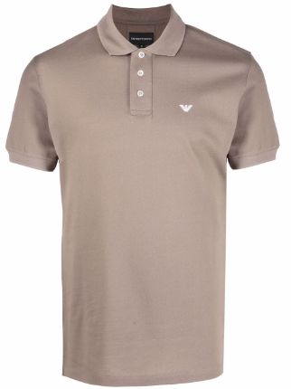 Giorgio Armani monogram-print Cotton Polo Shirt - Farfetch