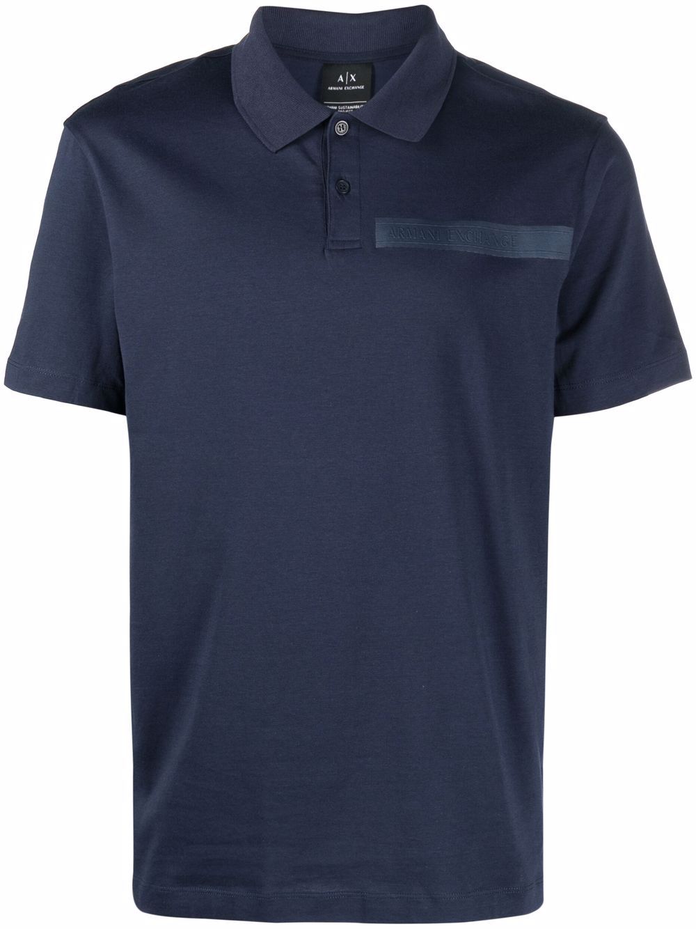 

Armani Exchange playera tipo polo con logo estampado - Azul