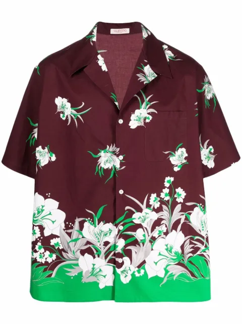 Valentino Garavani floral-print short-sleeved shirt