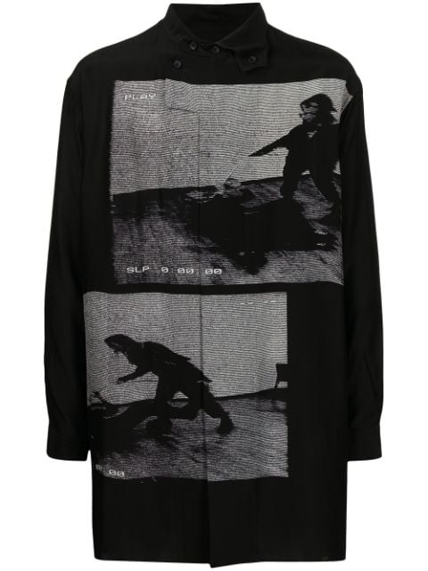 Yohji Yamamoto camisa con fotografía estampada